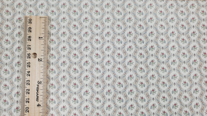 Dollhouse Wallpaper Pink Roses "Ogee Lace" 3 Pieces 1:12 Scale by MiniGraphics - Miniature Crush