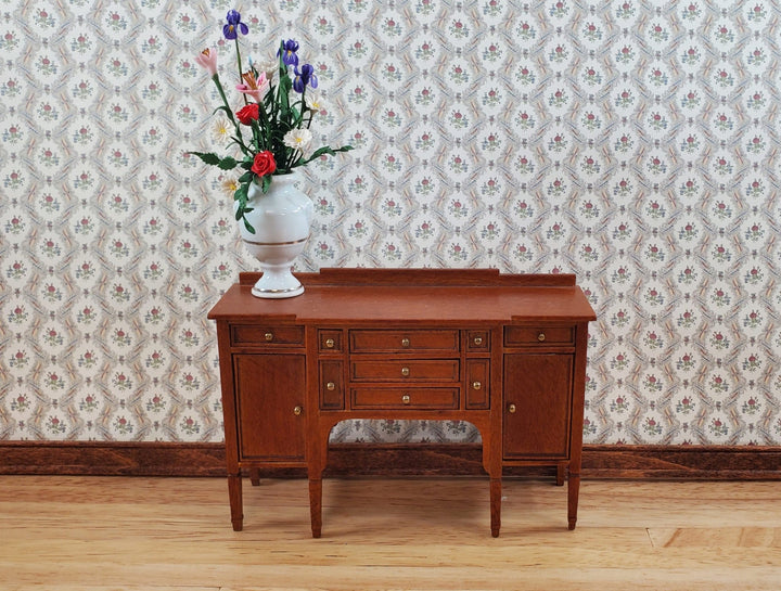 Dollhouse Wallpaper Pink Roses "Ogee Lace" 3 Pieces 1:12 Scale by MiniGraphics - Miniature Crush