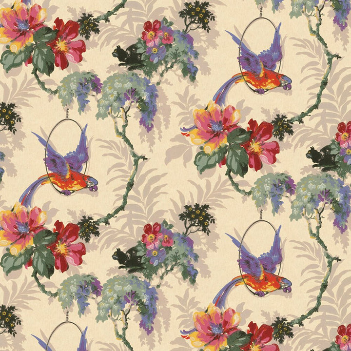 Dollhouse Wallpaper Polly's Predicament Birds Floral Bradbury & Bradbury 1:12 Scale - Miniature Crush