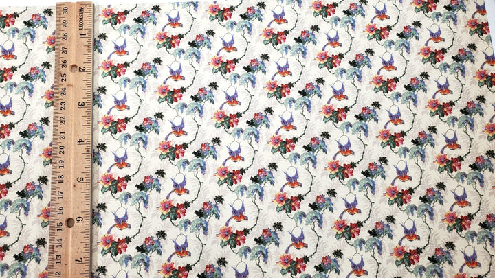 Dollhouse Wallpaper Polly's Predicament Birds Floral Bradbury & Bradbury 1:12 Scale - Miniature Crush