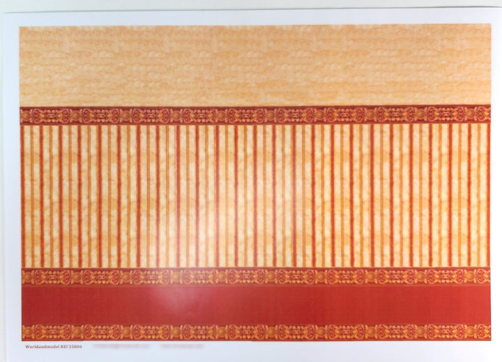 Dollhouse Wallpaper Red/Orange Rust Stripes 1:12 Scale World Model 35804 - Miniature Crush