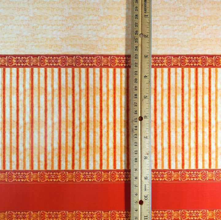 Dollhouse Wallpaper Red/Orange Rust Stripes 1:12 Scale World Model 35804 - Miniature Crush