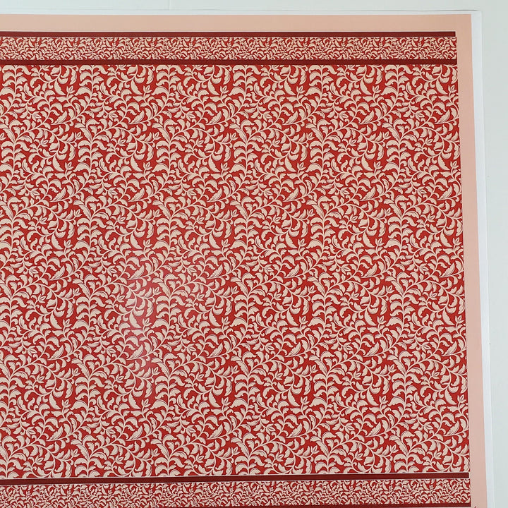 Dollhouse Wallpaper Reds Victorian Fern Leaves 1:12 Scale World Model 35602 - Miniature Crush