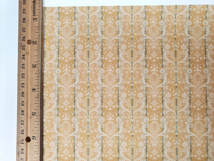 Dollhouse Wallpaper Vintage Cheltenham Damask Bradbury & Bradbury 1:12 Scale - Miniature Crush