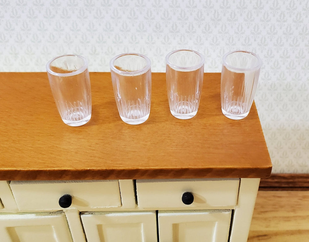 Dollhouse Water Glasses 1:6 Scale Tumblers Clear Plastic Playscale Size Dishes - Miniature Crush