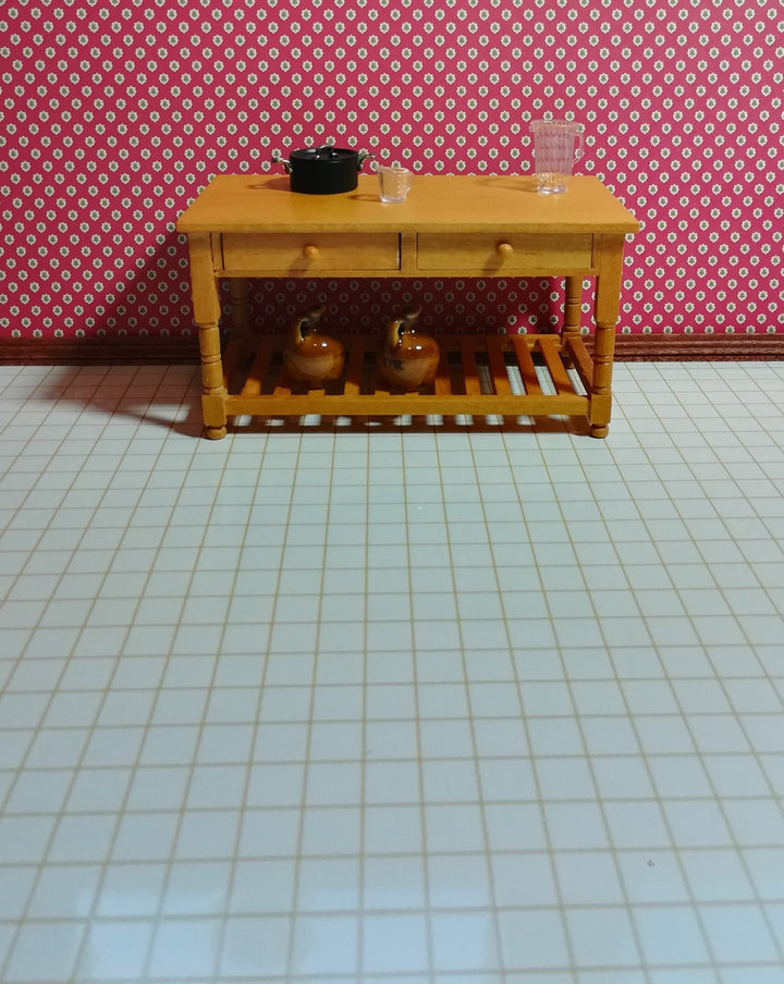 Dollhouse White Square Faux Tile Flooring Lightly Embossed 1:12 Scale for Kitchen or Bathroom - Miniature Crush