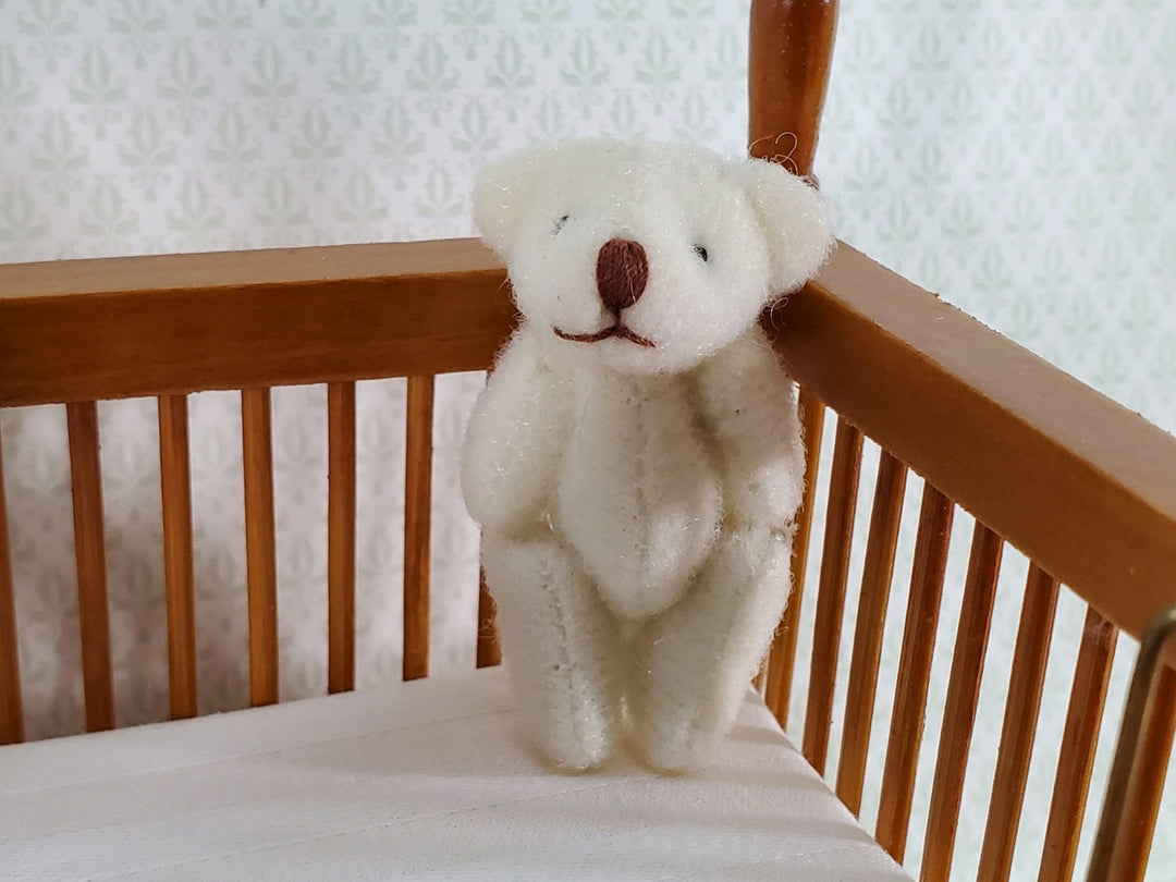 Dollhouse White Teddy Bear Stuffed Animal Toy 1:12 Scale Miniature Nursery - Miniature Crush