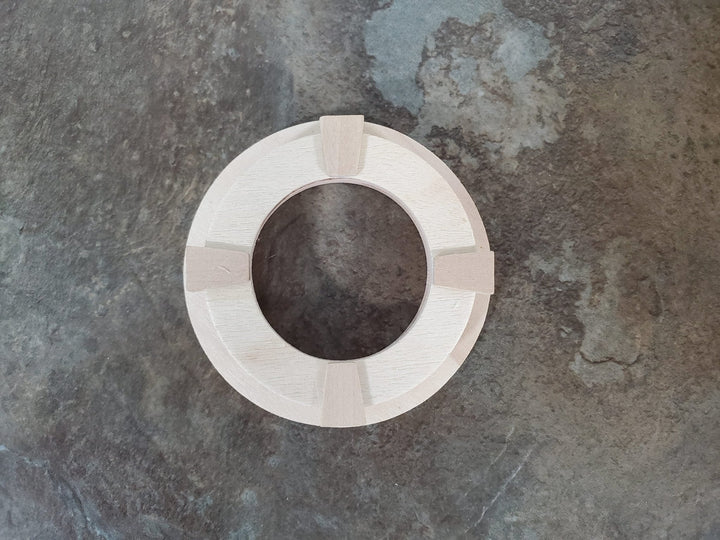 Dollhouse Window Round Circular Wood with Interior Trim & Acrylic 1:12 Scale - Miniature Crush
