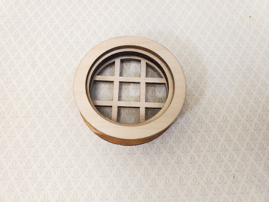 Dollhouse Window Round Port Hole Style Wood with Acrylic 1:12 Scale Miniature - Miniature Crush