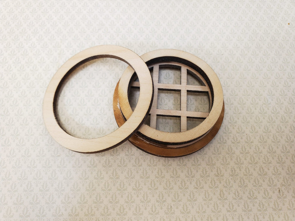 Dollhouse Window Round Port Hole Style Wood with Acrylic 1:12 Scale Miniature - Miniature Crush