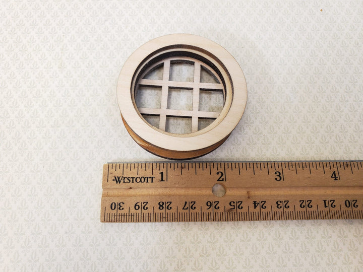 Dollhouse Window Round Port Hole Style Wood with Acrylic 1:12 Scale Miniature - Miniature Crush