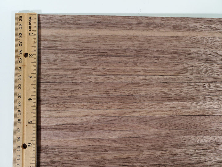 Dollhouse Wood Floor Dark Peel & Stick 5/16" Planks 1:12 Scale 17" x 11" Flooring - Miniature Crush