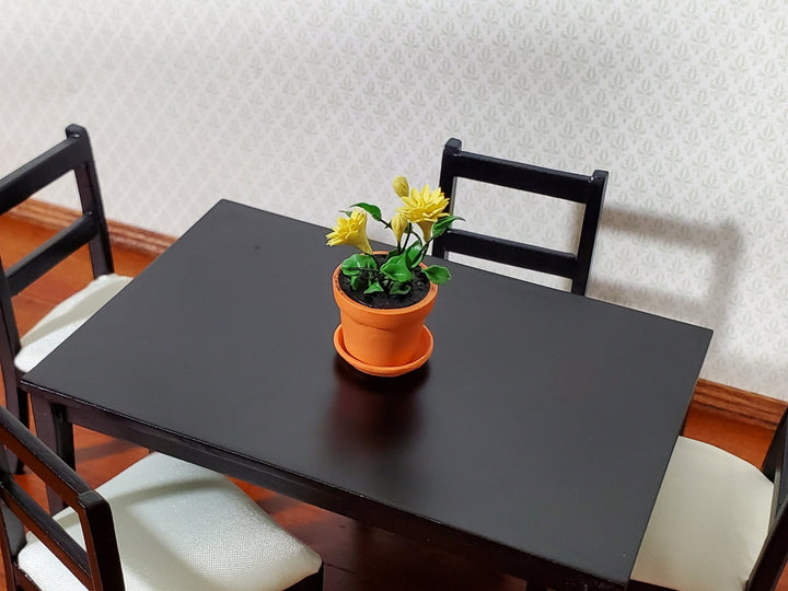 Dollhouse Yellow Flowers Zinnias Plant in Terra Cotta Planter Pot 1:12 Scale Garden Flowers by Falcon Miniatures - Miniature Crush