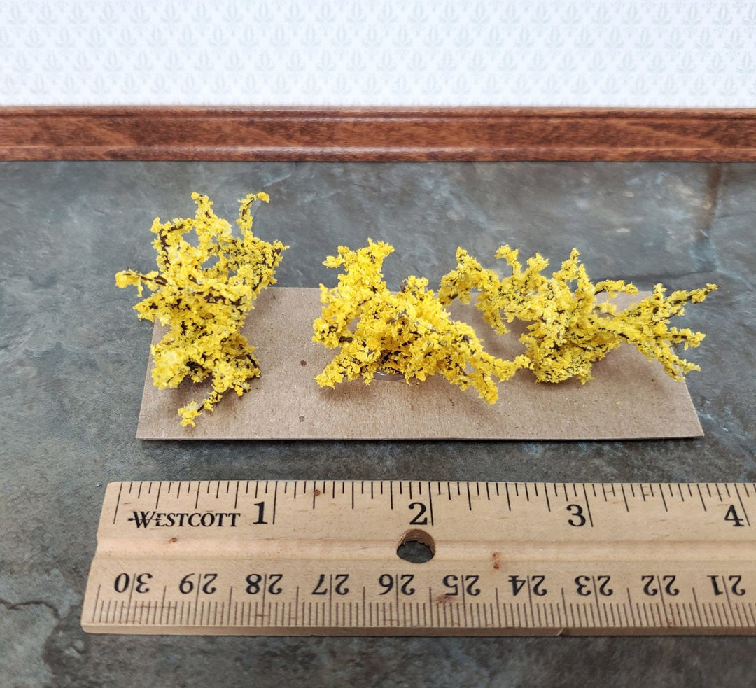 Dollhouse Yellow Forsythia Bush Flowering Shrub x3 1:12 Scale Miniature Garden - Miniature Crush