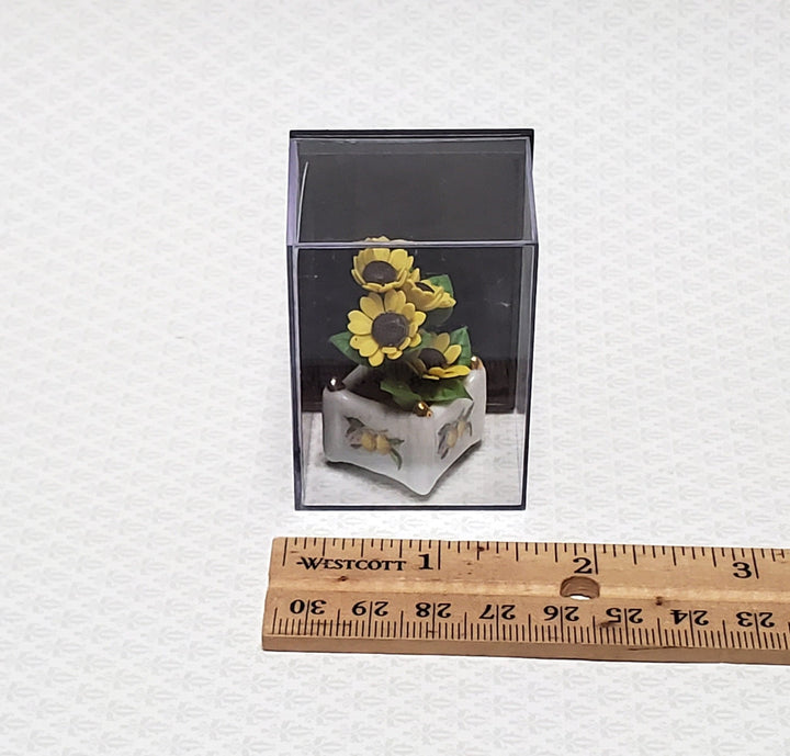 Dollhouse Yellow Sunflowers In Reutter Porcelain Vase 1:12 Scale Miniature Flowers - Miniature Crush
