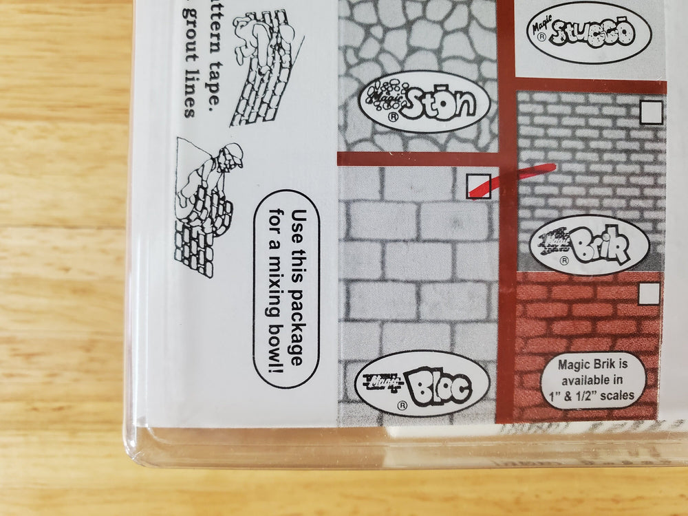 Magic Masonry Red Large Block Brick KIT 4 Square Feet Stencil and Powder Set - Miniature Crush