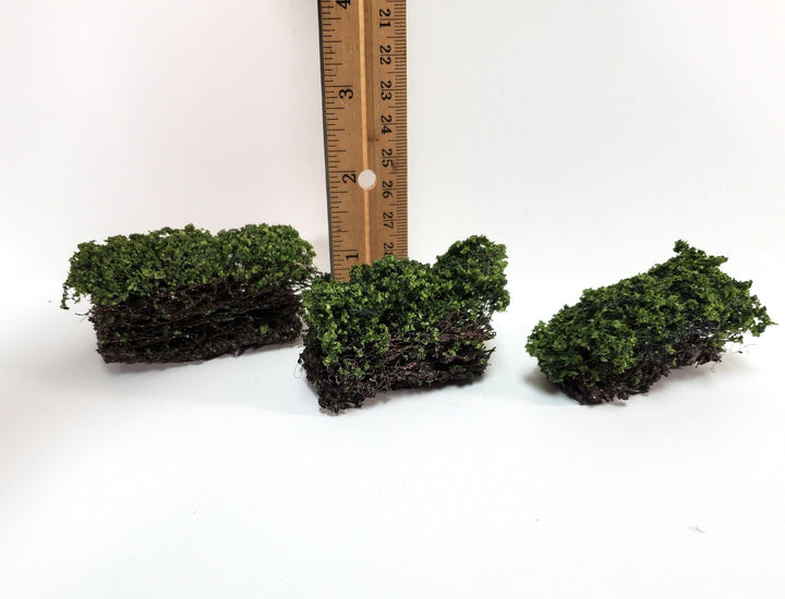 Hedges Bush Green 3 Pieces Small Model RR Dioramas Dollhouses Scenery - Miniature Crush