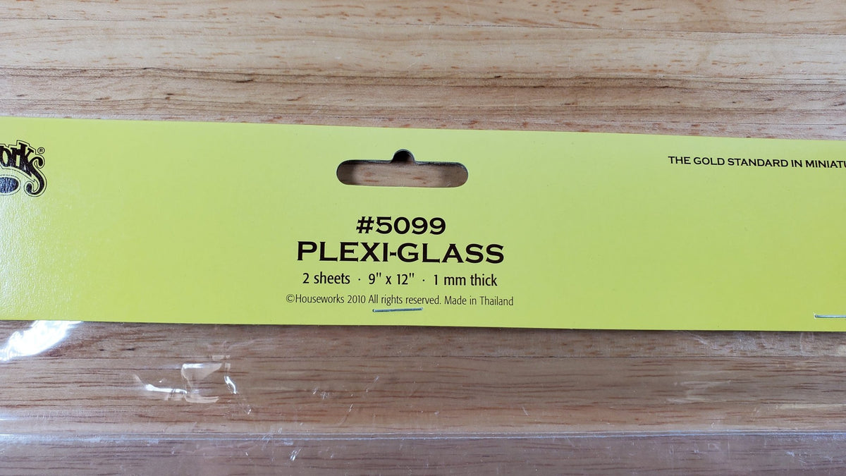 Houseworks Plexi Glass Acrylic Window Replacement Sheets 1 mm Thick Set