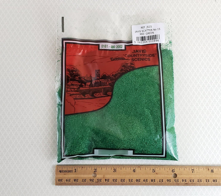 Javis Scatter Mid Medium Green JS15 Fine Turf Model RR Dioramas - Miniature Crush