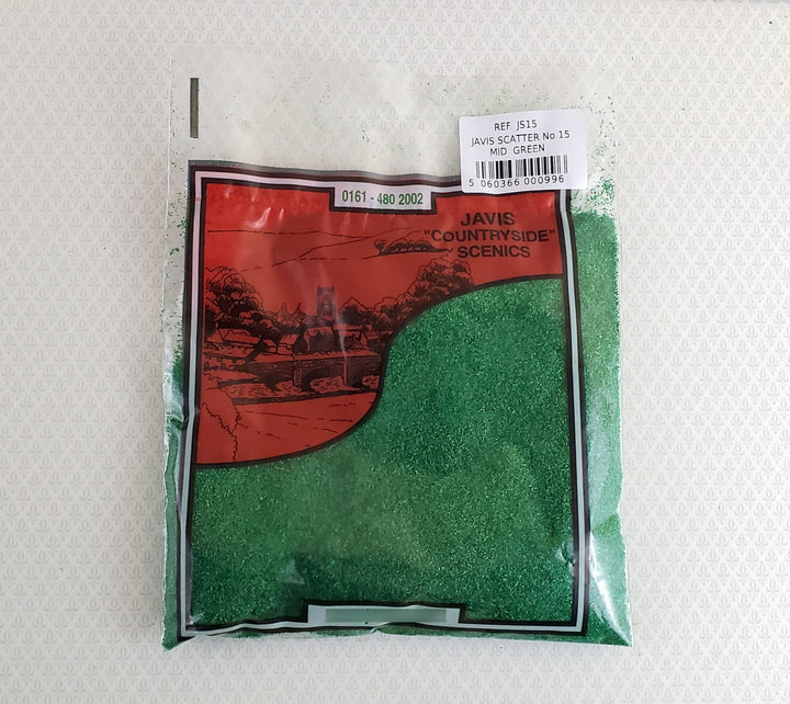 Javis Scatter Mid Medium Green JS15 Fine Turf Model RR Dioramas - Miniature Crush