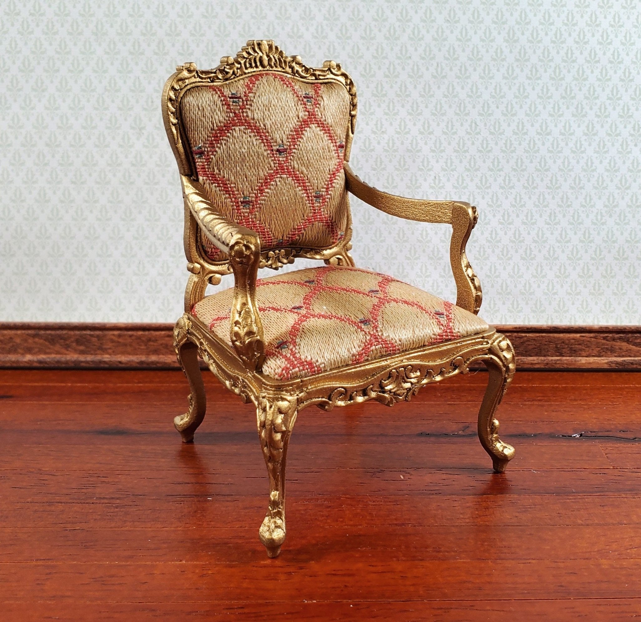 Walnut Louis XV Parlor Chair 1:12 Scale