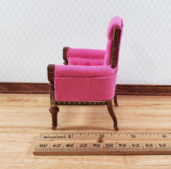 JBM Dollhouse Chair 18th Century French Style HOT PINK 1:12 Scale Miniature Furniture - Miniature Crush
