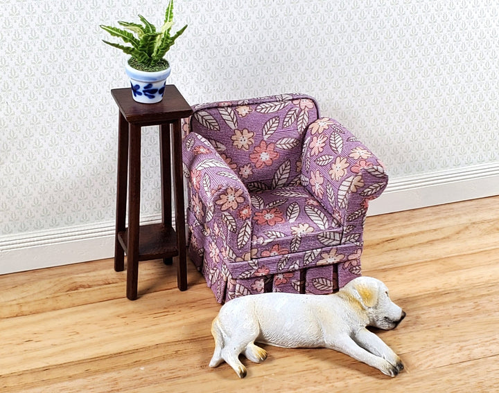 JBM Dollhouse Chair Purple Floral Modern Style 1:12 Scale Miniature Furniture - Miniature Crush