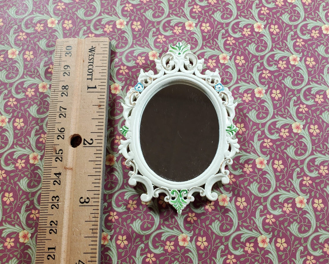JBM Dollhouse Mirror Cream Finish Empire Style 1:12 Scale Miniature Hand Painted - Miniature Crush