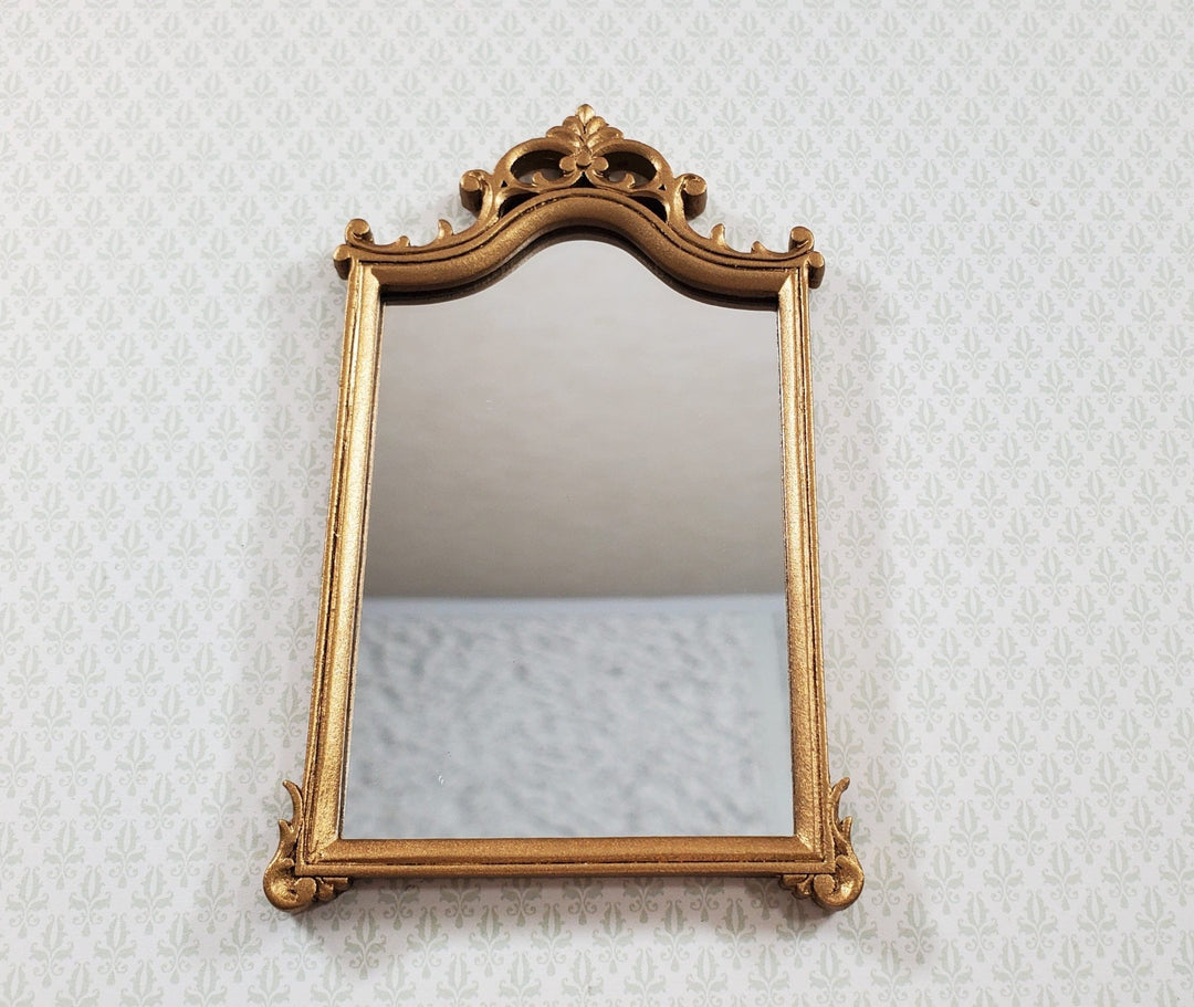 JBM Dollhouse Mirror Gold Finish Louis XV Rococo Style 1:12 Scale Miniature - Miniature Crush