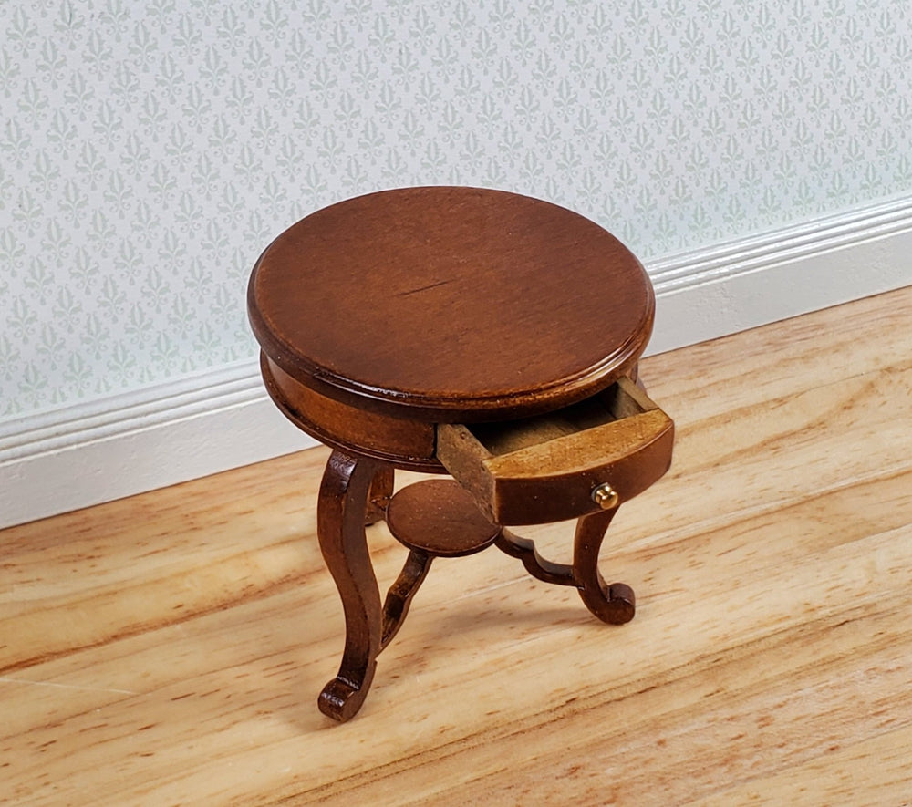 JBM Miniature Side Table Round Victorian Style 1:12 Scale Dollhouse Furniture - Miniature Crush