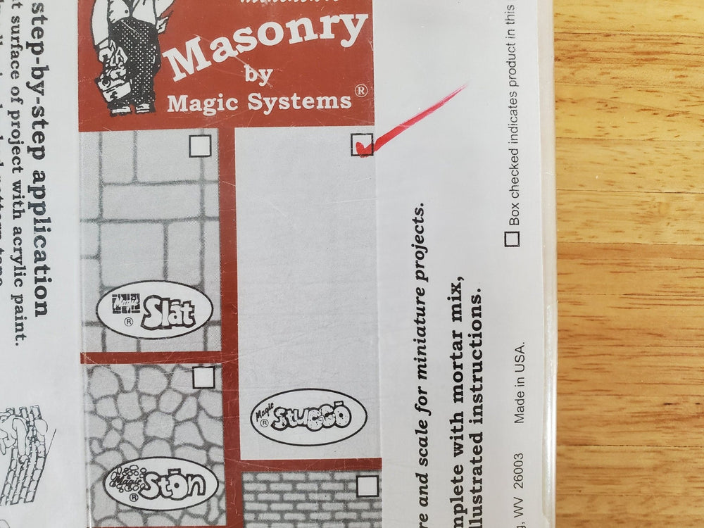 Magic Masonry White Stucco KIT Covers 2.5 Square Feet Powder - Mix with Water - Miniature Crush