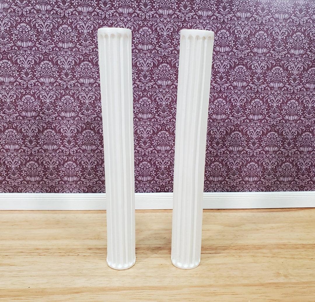 Miniature 2 Round Fluted Columns Pillars Hard Cast Resin 6 3/4" Tall Model Scenery - Miniature Crush