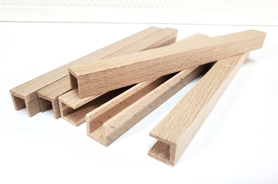 Miniature Channel Molding Wood Trim 1/2" wide x 6" long x6 Pieces CLA77068 - Miniature Crush