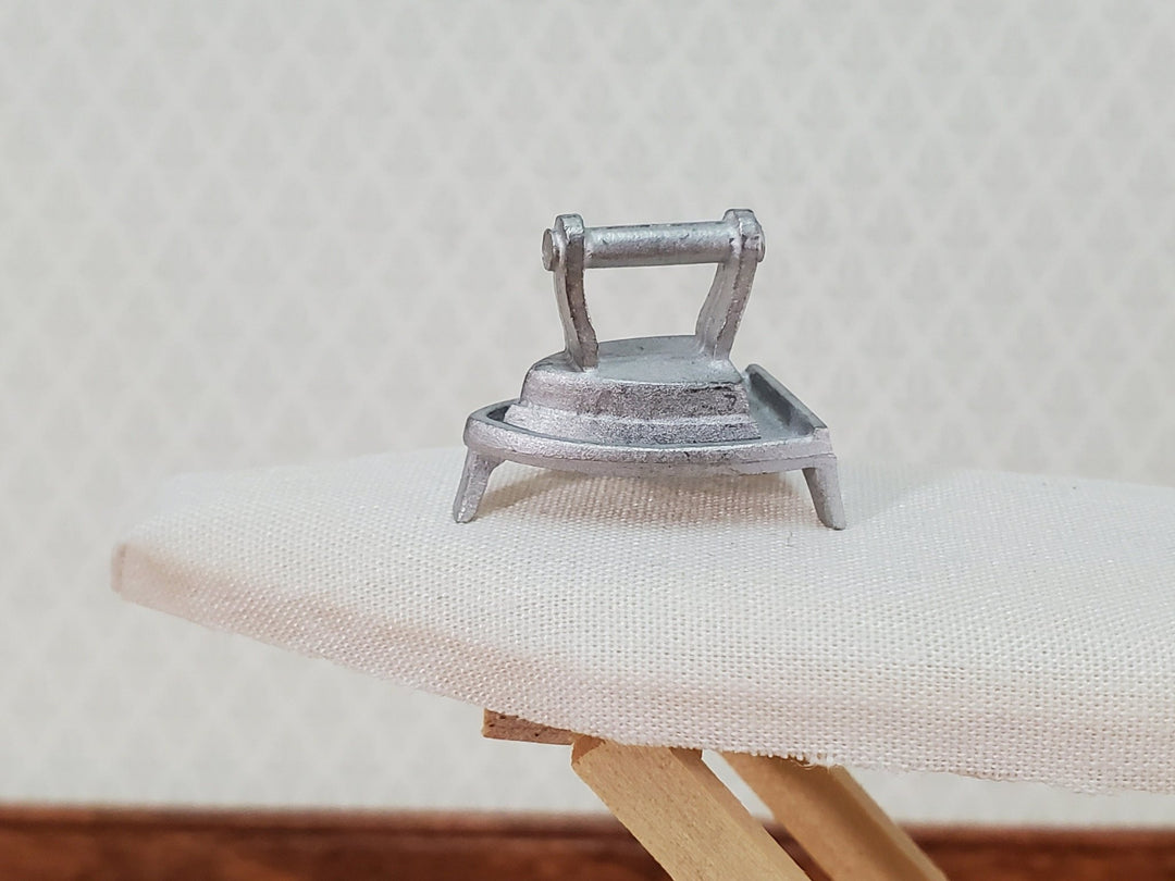 Miniature Flat Iron with Stand Vintage Style 1:12 Scale Dollhouse Laundry Room Decor - Miniature Crush
