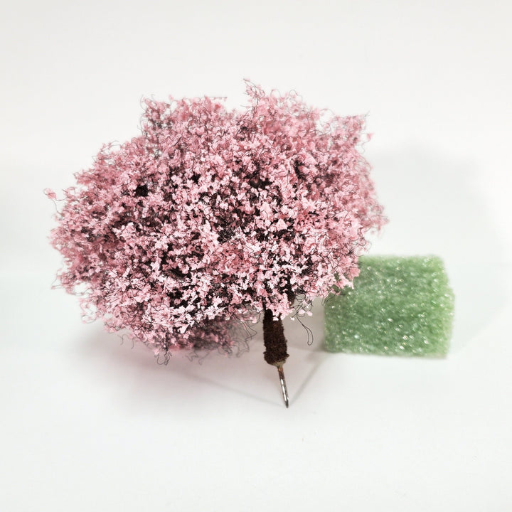 Miniature Flowering Cherry Tree or Bush Large Pink & White 4" Tall - Miniature Crush