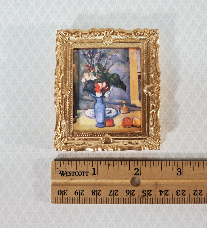 Miniature Framed Art Print Cezanne The Blue Vase Still Life 1:12 Scale Dollhouse - Miniature Crush