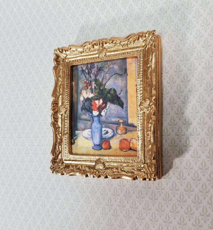 Miniature Framed Art Print Cezanne The Blue Vase Still Life 1:12 Scale Dollhouse - Miniature Crush