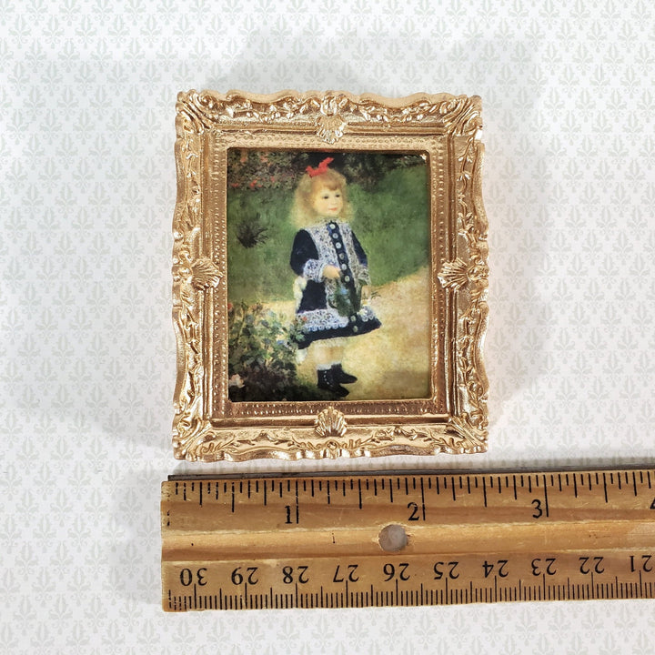 Miniature Framed Print Renoir Girl with a Watering Can 1:12 Scale Dollhouse - Miniature Crush