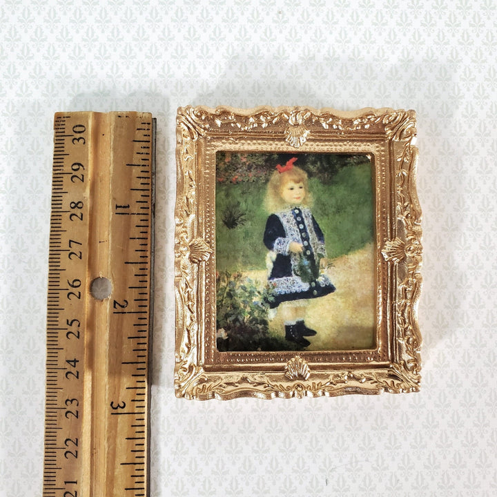 Miniature Framed Print Renoir Girl with a Watering Can 1:12 Scale Dollhouse - Miniature Crush
