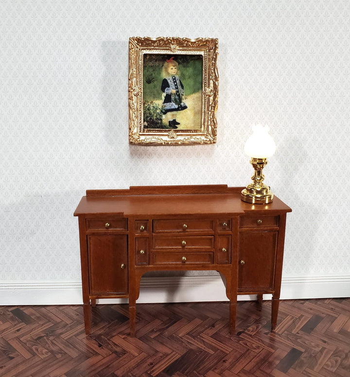 Miniature Framed Print Renoir Girl with a Watering Can 1:12 Scale Dollhouse - Miniature Crush