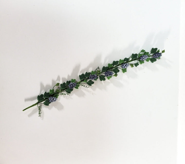 Miniature Grapevine bendable Purple Grapes with Leaves 1:6 Scale Dollhouse - Miniature Crush