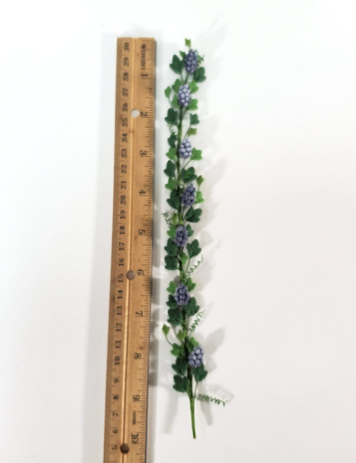 Miniature Grapevine bendable Purple Grapes with Leaves 1:6 Scale Dollhouse - Miniature Crush