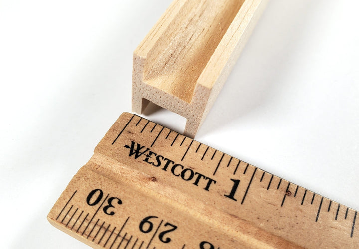 Miniature H-Beams 6 pc Wood Trim Molding 1 cm Channel Dollhouses Scale Models DIY - Miniature Crush