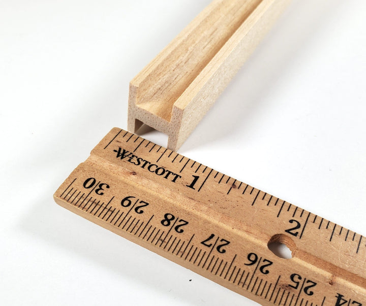 Miniature H-Beams 6 pc Wood Trim Molding 1 cm Channel Dollhouses Scale Models DIY - Miniature Crush