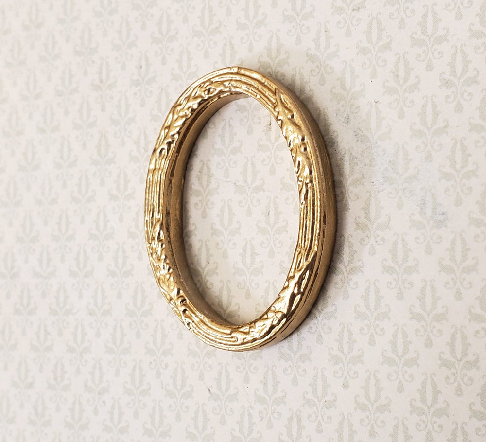Miniature Oval Picture Frame Gold for Paintings Small Size 1 7/16" Tall - Miniature Crush