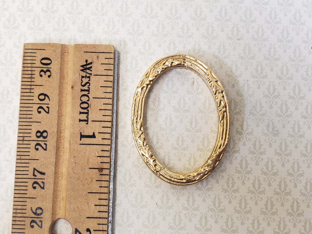 Miniature Oval Picture Frame Gold for Paintings Small Size 1 7/16" Tall - Miniature Crush