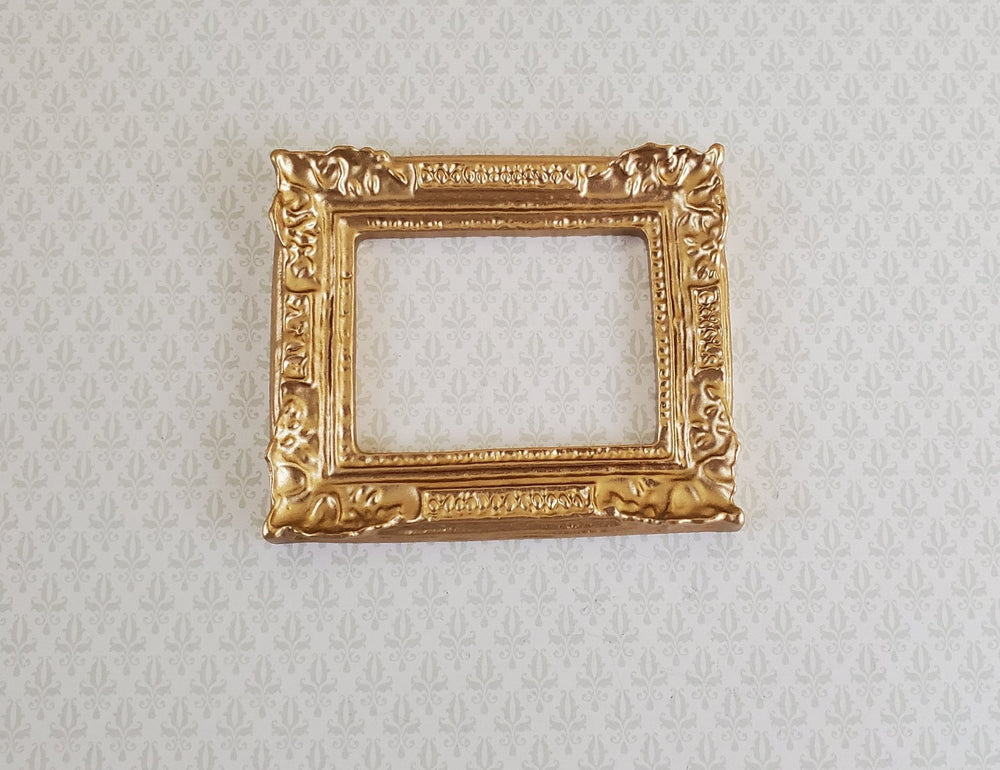 Miniature Picture Frame Gold for Paintings 1:12 Scale Interior 1 9/16 x 1 3/16 - Miniature Crush