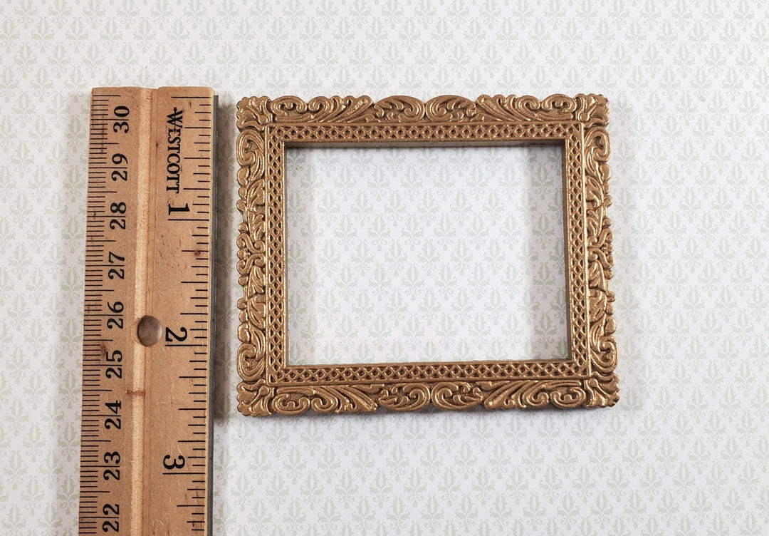 Miniature Picture Frame Metal Gold for Tiny Paintings 1:12 Scale Dollhouse - Miniature Crush