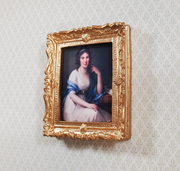 Miniature Portrait of a Young Woman Angelica Kauffmann Framed Print 1:12 Scale - Miniature Crush