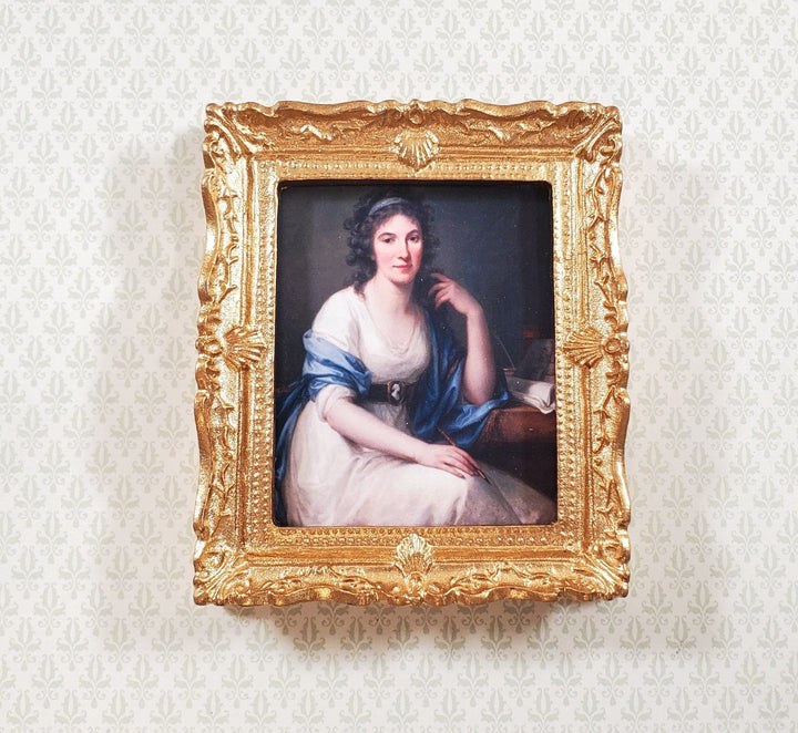 Miniature Portrait of a Young Woman Angelica Kauffmann Framed Print 1:12 Scale - Miniature Crush